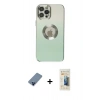 MARSİLYAN™- iPhone 12 Pro Kılıf Kutup Yansıma Özel Seri - Siyah 6D Mat Seramik Hayalet Nano Ekran Koruyucu + Metal Kamera Lens Koruma Cam - MI