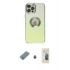 MARSİLYAN™- iPhone 12 Pro Kılıf Kutup Yansıma Özel Seri - Siyah 6D Mat Seramik Hayalet Nano Ekran Koruyucu + Metal Kamera Lens Koruma Cam - GS