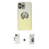 MARSİLYAN™- iPhone 12 Pro Kılıf Kutup Yansıma Özel Seri - Siyah 6D Mat Seramik Hayalet Nano Ekran Koruyucu + Shine Kamera Lens - GD