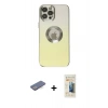 MARSİLYAN™- iPhone 12 Pro Kılıf Kutup Yansıma Özel Seri - Siyah 6D Mat Seramik Hayalet Nano Ekran Koruyucu + Renkli Kamera Lens Koruma Cam - MI