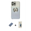 MARSİLYAN™- iPhone 12 Pro Kılıf Kutup Yansıma Özel Seri - Siyah 6D Mat Seramik Hayalet Nano Ekran Koruyucu + Metal Kamera Lens Koruma Cam - AKYL