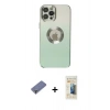 MARSİLYAN™- iPhone 12 Pro Kılıf Kutup Yansıma Özel Seri - Siyah 6D Mat Seramik Hayalet Nano Ekran Koruyucu + Metal Kamera Lens Koruma Cam - GD