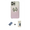MARSİLYAN™- iPhone 12 Pro Kılıf Kutup Yansıma Özel Seri - Siyah 6D Mat Seramik Hayalet Nano Ekran Koruyucu + Metal Kamera Lens Koruma Cam - AKYL