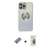 MARSİLYAN™- iPhone 12 Pro Kılıf Kutup Yansıma Özel Seri - Siyah 6D Mat Seramik Hayalet Nano Ekran Koruyucu + Metal Kamera Lens Koruma Cam - GS