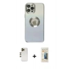 MARSİLYAN™- iPhone 12 Pro Kılıf Kutup Yansıma Özel Seri - Siyah 6D Mat Seramik Hayalet Nano Ekran Koruyucu + Shine Kamera Lens - GD