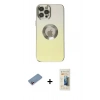 MARSİLYAN™- iPhone 12 Pro Kılıf Kutup Yansıma Özel Seri - Siyah 6D Mat Seramik Hayalet Nano Ekran Koruyucu + Shine Kamera Lens Koruma Cam - PE