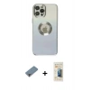 MARSİLYAN™- iPhone 12 Pro Kılıf Kutup Yansıma Özel Seri - Siyah 6D Mat Seramik Hayalet Nano Ekran Koruyucu + Metal Kamera Lens Koruma Cam - MR