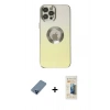 MARSİLYAN™- iPhone 12 Pro Kılıf Kutup Yansıma Özel Seri - Siyah 6D Mat Seramik Hayalet Nano Ekran Koruyucu + Metal Kamera Lens Koruma Cam - MI
