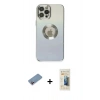 MARSİLYAN™- iPhone 12 Pro Kılıf Kutup Yansıma Özel Seri - Siyah 6D Mat Seramik Hayalet Nano Ekran Koruyucu + Shine Kamera Lens Koruma Cam - PE