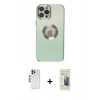 MARSİLYAN™- iPhone 12 Pro Kılıf Kutup Yansıma Özel Seri - Siyah 6D Mat Seramik Hayalet Nano Ekran Koruyucu + Shine Kamera Lens - GS