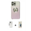 MARSİLYAN™- iPhone 12 Pro Kılıf Kutup Yansıma Özel Seri - Siyah 6D Mat Seramik Hayalet Nano Ekran Koruyucu + Shine Kamera Lens - GS