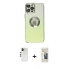 MARSİLYAN™- iPhone 12 Pro Kılıf Kutup Yansıma Özel Seri - Siyah 6D Mat Seramik Hayalet Nano Ekran Koruyucu + Shine Kamera Lens - GS