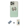 MARSİLYAN™- iPhone 12 Pro Kılıf Kutup Yansıma Özel Seri - Siyah 6D Mat Seramik Hayalet Nano Ekran Koruyucu + Metal Kamera Lens Koruma Cam - GS