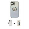 MARSİLYAN™- iPhone 12 Pro Kılıf Kutup Yansıma Özel Seri - Siyah 6D Mat Seramik Hayalet Nano Ekran Koruyucu + Shine Kamera Lens - GS