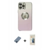 MARSİLYAN™- iPhone 12 Pro Kılıf Kutup Yansıma Özel Seri - Siyah 6D Mat Seramik Hayalet Nano Ekran Koruyucu + Metal Kamera Lens Koruma Cam - MI