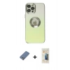 MARSİLYAN™- iPhone 12 Pro Kılıf Kutup Yansıma Özel Seri - Siyah 6D Mat Seramik Hayalet Nano Ekran Koruyucu + Metal Kamera Lens Koruma Cam - AKYL