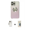 MARSİLYAN™- iPhone 12 Pro Kılıf Kutup Yansıma Özel Seri - Siyah 6D Mat Seramik Hayalet Nano Ekran Koruyucu + Shine Kamera Lens - GD