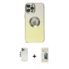 MARSİLYAN™- iPhone 12 Pro Kılıf Kutup Yansıma Özel Seri - Siyah 6D Mat Seramik Hayalet Nano Ekran Koruyucu + Shine Kamera Lens - GS