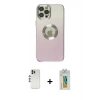 MARSİLYAN™- iPhone 12 Pro Kılıf Kutup Yansıma Özel Seri - Siyah Polymer Nano Ekran Koruyucu + Shine Kamera Lens - GS