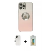MARSİLYAN™- iPhone 12 Pro Kılıf Kutup Yansıma Özel Seri - Siyah Polymer Nano Ekran Koruyucu + Shine Kamera Lens - GS