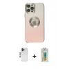 MARSİLYAN™- iPhone 12 Pro Kılıf Kutup Yansıma Özel Seri - Siyah Polymer Nano Ekran Koruyucu + Shine Kamera Lens - MI