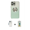 MARSİLYAN™- iPhone 12 Pro Kılıf Kutup Yansıma Özel Seri - Siyah Polymer Nano Ekran Koruyucu + Shine Kamera Lens - MI