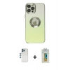 MARSİLYAN™- iPhone 12 Pro Kılıf Kutup Yansıma Özel Seri - Siyah Polymer Nano Ekran Koruyucu + Shine Kamera Lens - MI