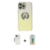 MARSİLYAN™- iPhone 12 Pro Kılıf Kutup Yansıma Özel Seri - Siyah Polymer Nano Ekran Koruyucu + Shine Kamera Lens - MI