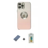 MARSİLYAN™- iPhone 12 Pro Kılıf Kutup Yansıma Özel Seri - Siyah Polymer Nano Ekran Koruyucu + Metal Kamera Lens Koruma Cam - AKYL