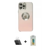 MARSİLYAN™- iPhone 12 Pro Kılıf Kutup Yansıma Özel Seri - Siyah Polymer Nano Ekran Koruyucu + Şeffaf Kamera Lens Koruma Cam