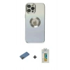 MARSİLYAN™- iPhone 12 Pro Kılıf Kutup Yansıma Özel Seri - Siyah Polymer Nano Ekran Koruyucu + Shine Kamera Lens Koruma Cam - GD