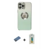 MARSİLYAN™- iPhone 12 Pro Kılıf Kutup Yansıma Özel Seri - Siyah Polymer Nano Ekran Koruyucu + Shine Kamera Lens Koruma Cam - GD