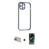 MARSİLYAN™- iPhone 12 Pro Kılıf Nova Asil Özel Seri - Şeffaf 360 Full Body Arka Koruyucu + Rainbow Kamera Lens Koruma Cam - GD