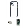MARSİLYAN™- iPhone 12 Pro Kılıf Nova Asil Özel Seri - Şeffaf 360 Full Body Arka Koruyucu + Rainbow Kamera Lens Koruma Cam - GD