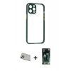 MARSİLYAN™- iPhone 12 Pro Kılıf Nova Asil Özel Seri - Şeffaf 360 Full Body Arka Koruyucu + Rainbow Kamera Lens Koruma Cam - GD