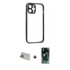 MARSİLYAN™- iPhone 12 Pro Kılıf Nova Asil Özel Seri - Şeffaf 360 Full Body Arka Koruyucu + Rainbow Kamera Lens Koruma Cam - GD