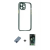 MARSİLYAN™- iPhone 12 Pro Kılıf Nova Asil Özel Seri - Şeffaf 360 Full Body Arka Koruyucu + Metal Kamera Lens Koruma Cam - MI