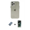 MARSİLYAN™- iPhone 12 Pro Kılıf Nova Asil Özel Seri - Şeffaf 360 Full Body Arka Koruyucu + Metal Kamera Lens Koruma Cam - MI