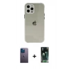 MARSİLYAN™- iPhone 12 Pro Kılıf Nova Asil Özel Seri - Şeffaf 360 Full Body Arka Koruyucu + Neon Fosforlu Kamera Lens - MI