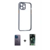 MARSİLYAN™- iPhone 12 Pro Kılıf Nova Asil Özel Seri - Şeffaf 360 Full Body Arka Koruyucu + Neon Fosforlu Kamera Lens - MI