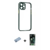 MARSİLYAN™- iPhone 12 Pro Kılıf Nova Asil Özel Seri - Şeffaf 360 Full Body Arka Koruyucu + Mavi Shine Kamera Lens Koruma Cam