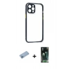 MARSİLYAN™- iPhone 12 Pro Kılıf Nova Asil Özel Seri - Şeffaf 360 Full Body Arka Koruyucu + Mavi Shine Kamera Lens Koruma Cam