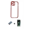 MARSİLYAN™- iPhone 12 Pro Kılıf Nova Asil Özel Seri - Şeffaf 360 Full Body Arka Koruyucu + Metal Kamera Lens Koruma Cam - KI