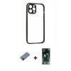 MARSİLYAN™- iPhone 12 Pro Kılıf Nova Asil Özel Seri - Şeffaf 360 Full Body Arka Koruyucu + Metal Kamera Lens Koruma Cam - KI