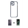 MARSİLYAN™- iPhone 12 Pro Kılıf Nova Asil Özel Seri - Şeffaf 360 Full Body Arka Koruyucu + Neon Fosforlu Kamera Lens - BZ