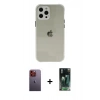 MARSİLYAN™- iPhone 12 Pro Kılıf Nova Asil Özel Seri - Şeffaf 360 Full Body Arka Koruyucu + Neon Fosforlu Kamera Lens - TU