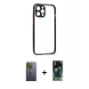 MARSİLYAN™- iPhone 12 Pro Kılıf Nova Asil Özel Seri - Şeffaf 360 Full Body Arka Koruyucu + Neon Fosforlu Kamera Lens - YL