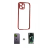 MARSİLYAN™- iPhone 12 Pro Kılıf Nova Asil Özel Seri - Şeffaf 360 Full Body Arka Koruyucu + Neon Fosforlu Kamera Lens - YL