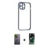 MARSİLYAN™- iPhone 12 Pro Kılıf Nova Asil Özel Seri - Şeffaf 360 Full Body Arka Koruyucu + Neon Fosforlu Kamera Lens - YL