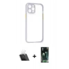 MARSİLYAN™- iPhone 12 Pro Kılıf Nova Asil Özel Seri - Şeffaf 360 Full Body Arka Koruyucu + Kamera Lens Koruma Cam - SF